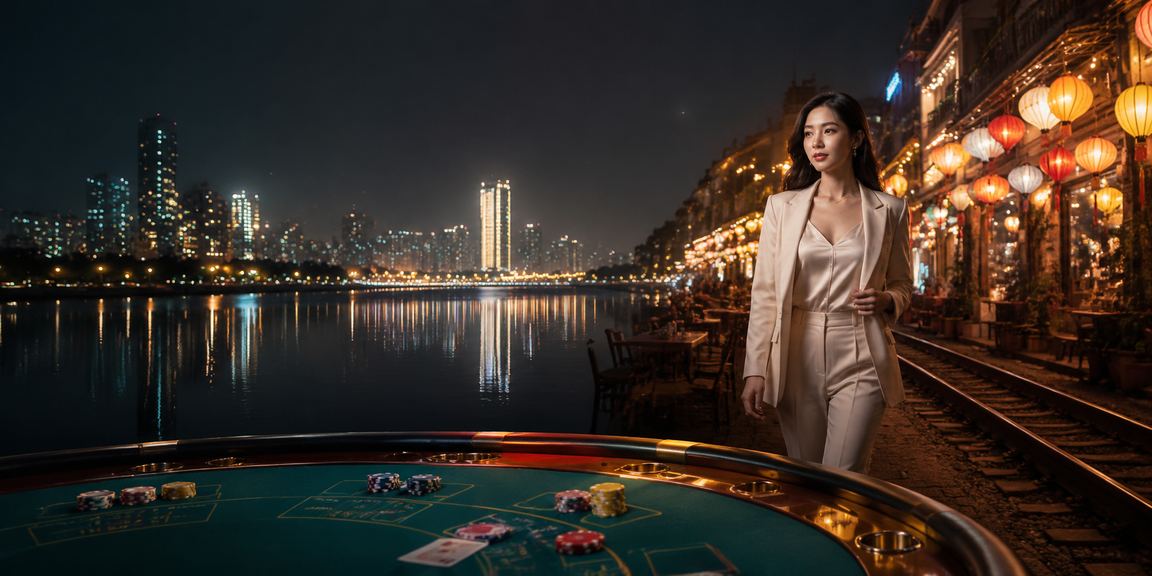 Cảnh chơi baccarat về đêm tại chợ đêm Hà Nội