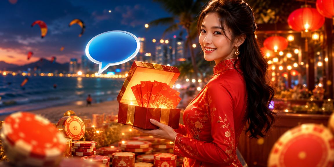 Phong bì đỏ lì xì Tết và ưu đãi thưởng đặc biệt mùa xuân tại Mũi Né – phụ nữ áo dài